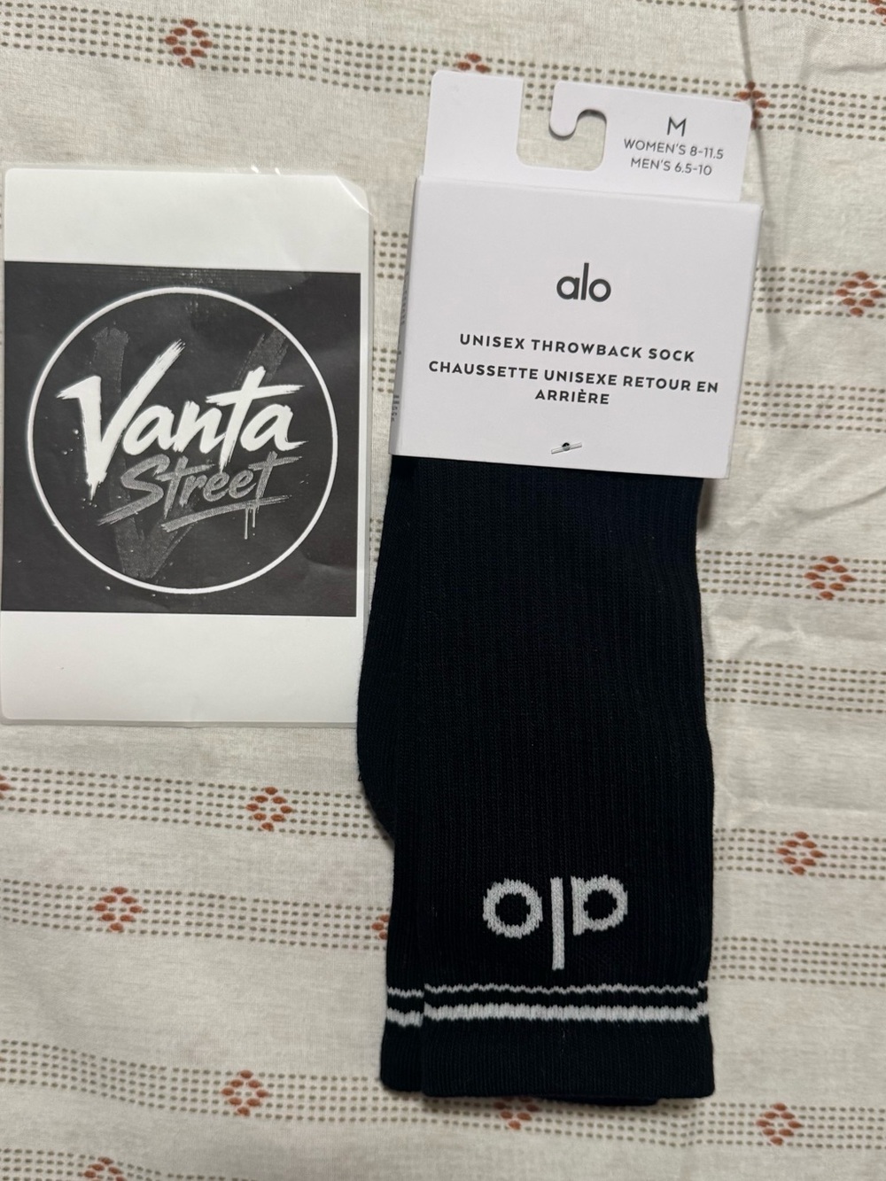 ALO Yoga Black Unisex Throwback Socks